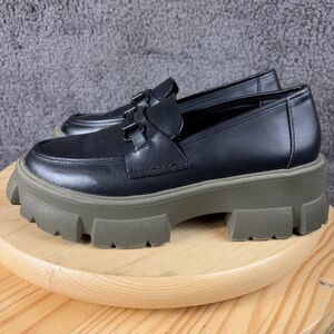 Steve Madden Shoes Trifecta Y2K Women Size 8 Leather Black Green Chunky Platform